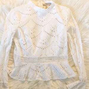 Forever 21 eyelet bell sleeve top
